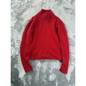 Vintage Mendocino Petite Mock Neck Red Cashmere Sweater Sz Small